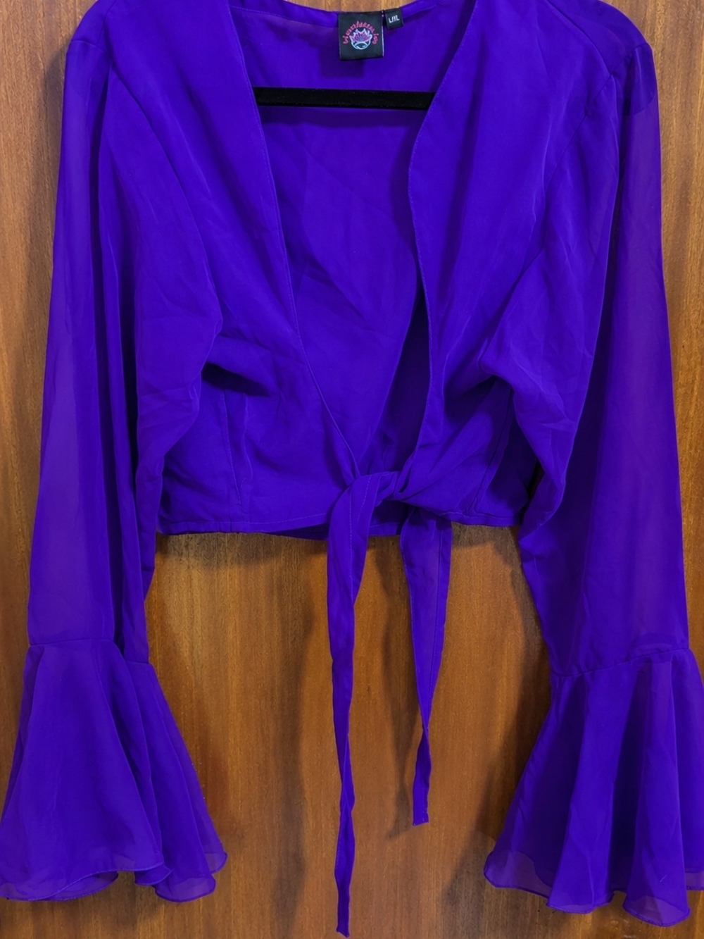 Moondance Inc. Purple Tie-Front Sheer Blouse